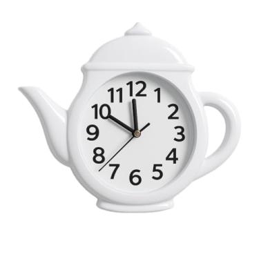 Imagem de Relogio de Parede, Relógio de Parede Bule Cozinha/Sala Quartz, 25cm(Branco)