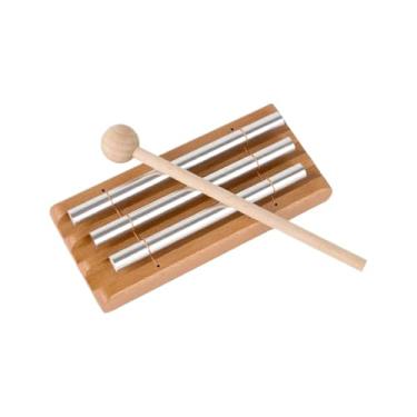 Imagem de Esquirla Carrilhão de mão de três tons inclui sino de vento de martelo para atenção plena, gerenciamento de sala de aula, relaxamento, ioga e meditação