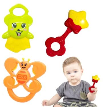 Imagem de Kit Mordedor Bebê Brinquedo Sensorial Infantil