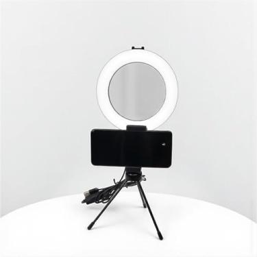 Imagem de Ring Light Led Mesa Iluminador Pequena Tripé 6 Polegada 16cm Com Suporte de Celular,ring light profissional