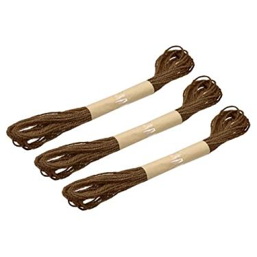 Imagem de Fio de juta de 2 mm, corda de juta, cordão de juta natural para artesanato faça você mesmo, jardinagem, agrupamento, decoração de casa, marrom, pacote com 3