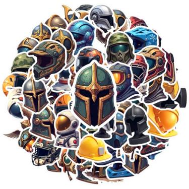 Imagem de 35 peças Capacete Soldado Medieval Futurista Espacial Adesivos de Brinquedo Graffiti Decalques Ficção Científica Adesivos de Papelaria para Telefone Laptop Scrapbook Bicicleta Guitarra Laptop Capacete