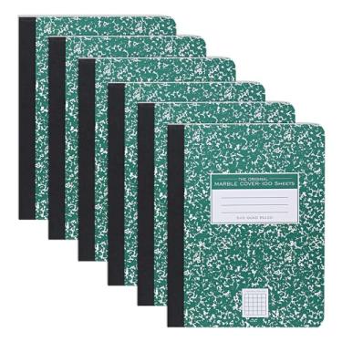 Imagem de Roaring Spring Cadernos de composição, pacote com 6, 24,8 x 19,7 cm, pautado em gráficos, 100 folhas, papel branco de 6,8 kg, orgulhosamente feito nos EUA, capas de mármore verde de placa rígida