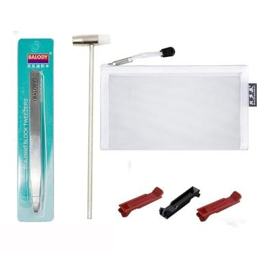 Imagem de ENHANA Micro Building Blocks Separator Tool,Kit Brick Tools Technic Mini Blocks Tool Set Including 1 Multi-Functional Hammer，1 Blocks Tweezers 5 Brick Separator Compatible with Lego