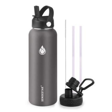 Imagem de Garrafa de água de aço inoxidável Thermos SENDESTAR 1.2L cinza