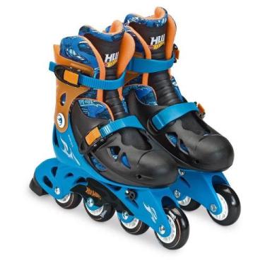 Imagem de Hot Wheels Patins Ajustáveis 33 a 36 - Fun Divirta-se, Azul e Preto, 3