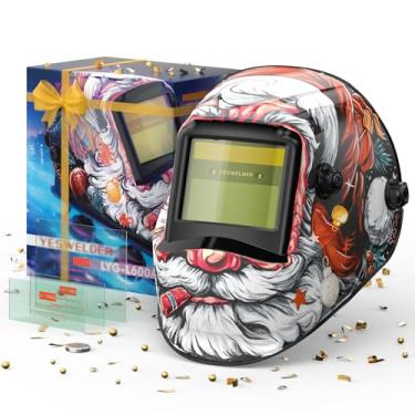 Imagem de YESWELDER Capacete de soldagem de escurecimento automático, bloqueio de luz azul, capa de solda movida a energia solar de cor verdadeira 1/1/1/1 com 2 sensores de arco, máscara de soldador de sombra