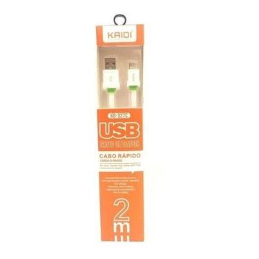 Imagem de Cabo Carregador Tipo C Turbo 2m Kaidi KD-327C Branco