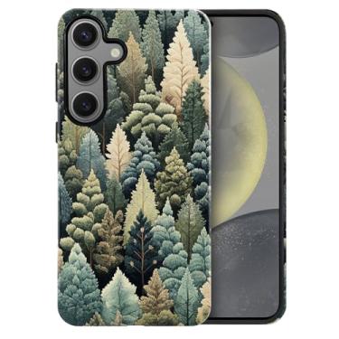 Imagem de heindiy Compatível com Samsung Galaxy S24 Plus, capa brilhante, proteção total, à prova de choque, anti-arranhões, capa de TPU, capas para homem mulher - Natal exuberante coníferas