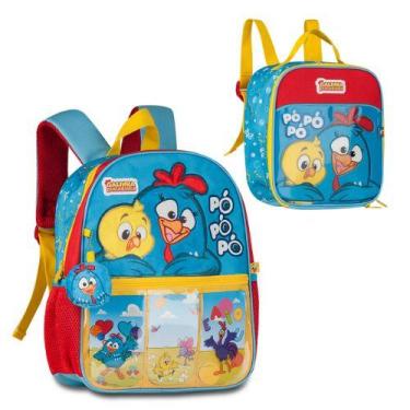 Imagem de Kit Mochila De Costas Baby Galinha Pintadinha + Lancheira Térmica Crec