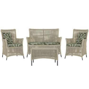 Imagem de Jogo Sofá E 2 Poltronas E Mesa Igapó Preta E5 Trama Original Rami