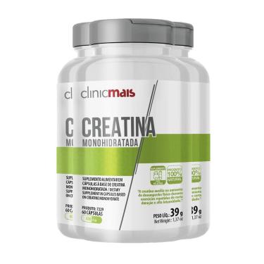 Imagem de Kit 3 Creatina Monohidratada 650mg Clinicmais 60 Cápsulas