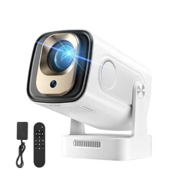Imagem de [Suporte 4K e foco automático] Mini projetor com WiFi 6 e Bluetooth 5.4, proyector de filmes 4K Smart 1080p portátil ao ar livre com aplicativos integrados, rotação de 180° e tela de 101.6 cm-330.2 cm