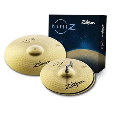 Imagem de Pacote de pratos Zildjian Planet Z Fundamentals, par de 35,5 cm, 45,7 cm (ZP1418)