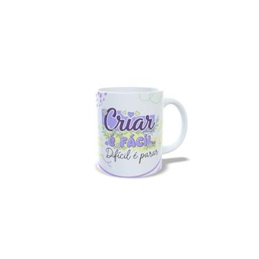 Imagem de Caneca Cerâmica com Mensagem Colorida em Arco-Íris, Branca, 325ml, Design Criativo com Frase em Português (22818)