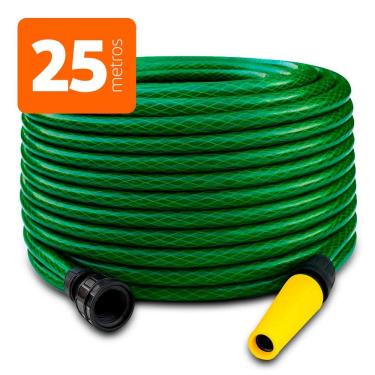 Imagem de Mangueira Para Jardim Reforçada em PVC Anti-torção com Engate e Esguicho Verde - Unifios