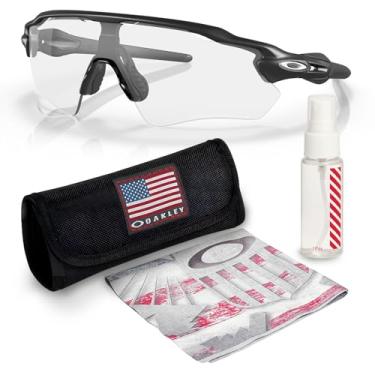 Imagem de OAKLEY Óculos de sol RADAR EV PATH OO9208 formato retangular com kit oficial de óculos, Armação de aço | Lente fotocrômica de irídio transparente a preto