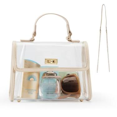 Imagem de VUIASK Bolsa transparente para eventos em estádios, bolsa transparente para mulheres, bolsa moderna, bolsas de ombro e bolsas modernas, eventos aprovados em estádios, festivais