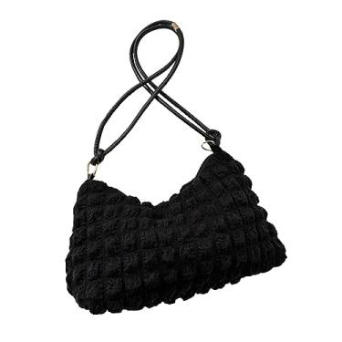 Imagem de Bolsa Tote Puffer Patchwork Bonita Leve de Bolhas Bolsas Ombro para Mulheres Hobo Transversais Noturna Moderna Trabalho Viagem Encontro