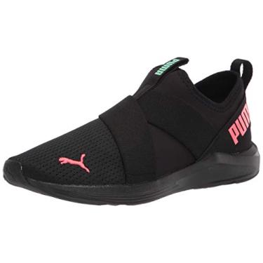 Imagem de PUMA Tênis feminino Prowl sem cadarço Cross, Puma Preto - ignite rosa e verde cintilante, 6