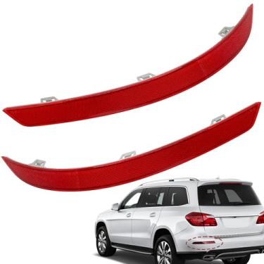 Imagem de Panwarmoll 2 peças refletor de para-choque traseiro adequado para Mercedes-Benz X166 GL GL350 GL450 GL500 GL550 GL63 AMG 2013-2016 GLS450 2017-2019 Substituir # A1668200474 1668200474 A16688 200374