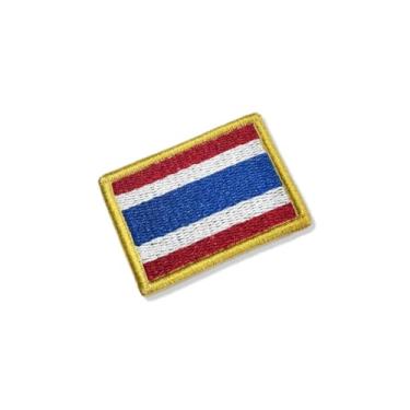 Imagem de BP0206-011 Bandeira Tailândia Patch Bordado 5,7×3,8cm (B) Fecho de contato gancho)