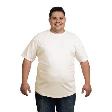 Imagem de Camisetas Plus Size Básicas 100% Algodão Masculina - Propria, Off, Whi