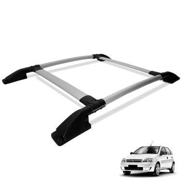 Imagem de Rack de Teto Bagageiro Corsa Hatch 2003 a 2013 Tubolar Prata