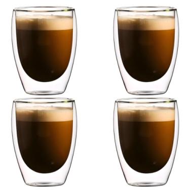 Imagem de Copo Duo Vidro Premium 350ml Parede Dupla Térmico para Chá Café Suco Capuccino Dolce Gusto Elegante (4)