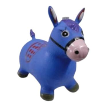 Imagem de Cavalinho Upa Upa Inflável Pula Pula Grande – Com Sons e Músicas, Suporta até 60kg (Azul)