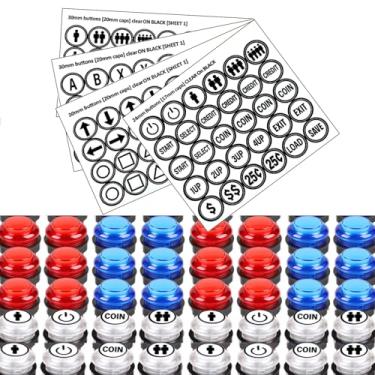 Imagem de Arcade Game Button Stickers Set - 24mm/30mm Die - Cut Labels for Arcade Machine/Controller Customization