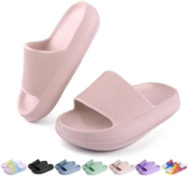 Imagem de OUYADU Chinelos infantis de praia para meninos e meninas chinelos de praia jovens piscina chuveiro EVA chinelos de verão (11 crianças pequenas - 6 crianças grandes), rosa, 13 Little Kid