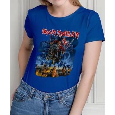 Imagem de Camiseta Camisa Adulto Masculina Feminina Algodão Banda de Rock Iron M