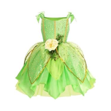 Imagem de Fantasia De Fada Tinkerbell Para Meninas Vestido De Verão Cosplay De P