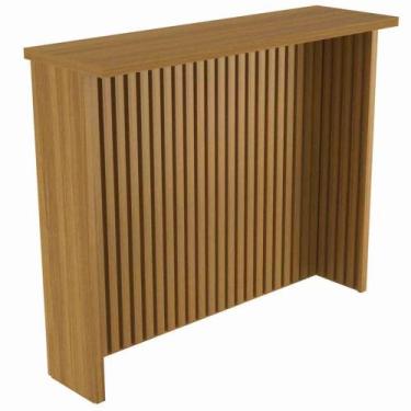 Imagem de Painel de Ilha Ripado 120 cm 100 MDF Cozinha Modulada Nesher, Freijó