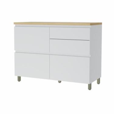 Imagem de Balcao 1 Porta Basculante 4 Gavetas Rainha 120cm 100 Mdf - Nesher, Bra