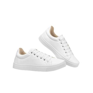 Imagem de Tênis Casual Feminino Confortável Macio Uso Diário (BRANCO, BR, Adulto, Numérico, 33)