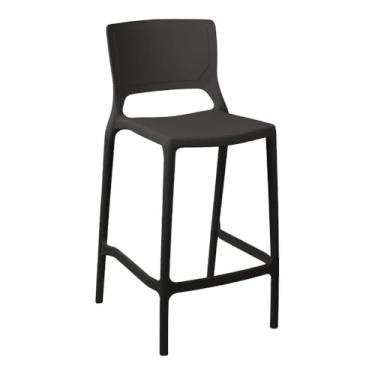 Imagem de Banqueta Alta Cozinha Grafite Empilhável Urano em Polipropileno Acrilys