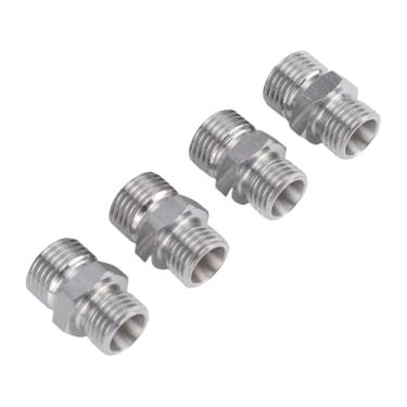 Imagem de GLOGLOW Adaptador de Encaixe M14 a M16, Conector de Rosca Hidráulica de Aço Carbono 4PCS para Conversão de Hidráulico de Miniescavadeira Com Ferramentas de Jardinagem de Design Compacto de 1,06