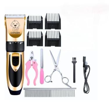Imagem de Máquina Para Tosar Cachorro Profissional Pet De Corte Cabelo Tosador de Cães Pet (kit 11)