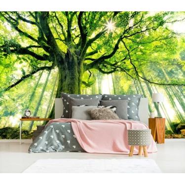 Imagem de XMPMBM M05XL Papel de parede florestal descasque e cole verde árvore grande quarto banheiro mural de parede - 398.8 cm x 274.3 cm (118 pés quadrados)