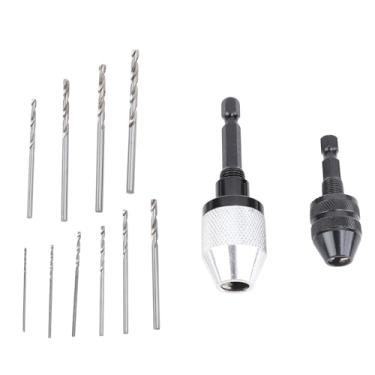 Imagem de Aramox Bit de Broca Sem Chave, Adaptadores de Broca de 2pcs Com Materiais de Aço e Alumínio de 10pcs Bits para Ferramenta de Liga de Alumínio para Impacto para Ferramenta de Impacto