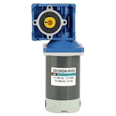 Imagem de Hyuduo Motor de Engrenagem 12V 24V 120W DC Motoredutor Elétrico Com Velocidade Ajustável CW CCW Com Travamento Automático para Mini Guinchos para Abridor de Porta (12V)