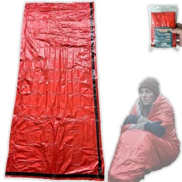 Imagem de Kit 10 Sacos Dormir LARANJA 210x90cm Emergência Reutilizável Sobrevivencialismo Camping Legendário Trekking Montanhismo