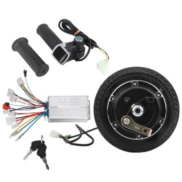 Imagem de Cryfokt Kit de Motor de Cubo Sem Escova de Roda 48V 350W, Conjunto de Conversão de Scooter Elétrico Durável Com Acelerador LCD, Motor Sem Engrenagens de 8 Polegadas, Velocidade de 25-30 Km/H, 1 +