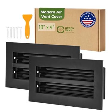 Imagem de GREEN VENT - Capas de ventilação decorativas de alumínio para parede, teto e piso, grade de registro, registro de parede, difusor de ranhura linear, cobertura HVAC de operação silenciosa para casa