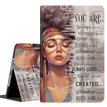 Imagem de Capa para iPad Mini 5/4/3/2/1, capa protetora durável à prova de choque para Apple iPad Mini de 7,9 polegadas 1ª, 2ª, 3ª, 4ª, 5ª geração, citações inspiradoras de meninas afro-americanas
