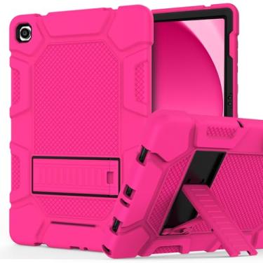Imagem de Rantice Capa para Samsung Galaxy Tab A9+/A9 Plus de 11 polegadas, capa protetora resistente à prova de choque com suporte para Galaxy Tab A9+/A9 Plus de 11 polegadas (SM-X210/X216/X218), rosa + preto