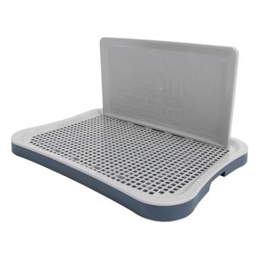 Imagem de Mingzhe Bandeja Higiênica para Cães Grandes, Pequenos e Médios, Penico Portátil Removível para Treinamento de Malha Filhotes, Design de Coluna Parede Diferentes Tamanhos (Azul escuro)