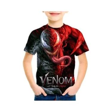 Imagem de Camisetas Infantis De Manga Curta Venom 3D Para Meninos De 4 a 14 Anos